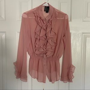 Bisou Bisou blouse in pink lovely top light material stylish accents